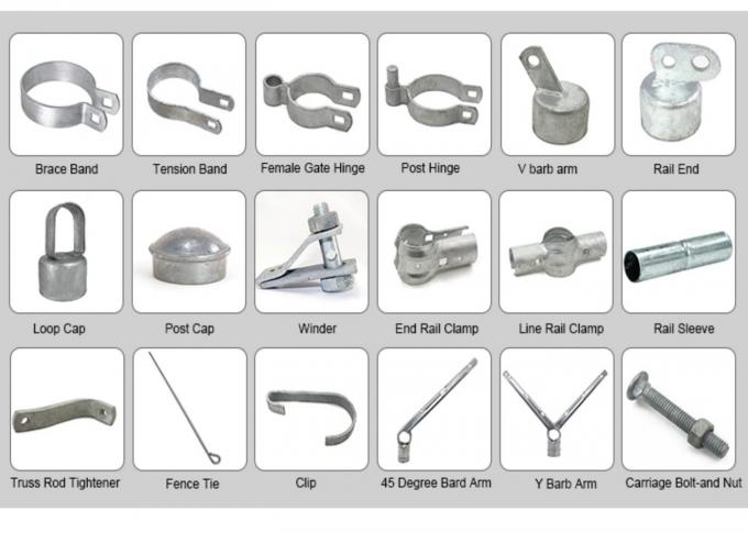 Security Galvanized Chain Link Mesh Fence / Versatile Fence  With Barbed Wire on Top 3