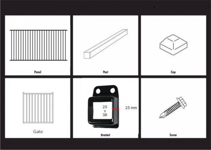 Protection Wrought Steel Fencing , Residential Steel Tubular Fence 0