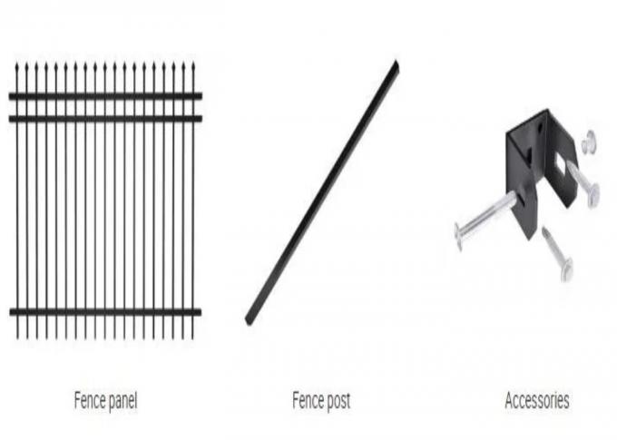 Galvanzied / PVC Powder Coated Steel Pipe Fence 2.0m Width Custom Accepted 0