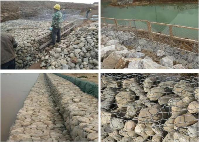 Galvanized Hexagonal Gabion Box 3mX1mX1m Steel Gabion Wall 2