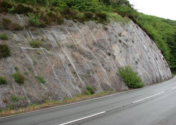 Hexagonal Rockfall Fence , Green Rock Fall Protection Barrier 1