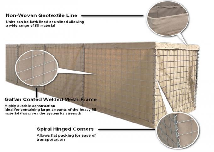 Military Hesco defensive bastion for army and flood control with razor wire with hot dipped galvanized 4