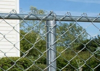Security Galvanized Chain Link Mesh Fence / Versatile Fence  With Barbed Wire on Top