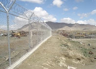 Security Galvanized Chain Link Mesh Fence / Versatile Fence  With Barbed Wire on Top