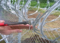 Hot Dipped Galvnaized Razor Tape Wire , Concertina Wire Fencing For Railway