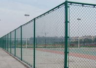 Barrière de maillon de chaîne galvanisée plongée chaude enduite par PVC vert pour l'école/piscine