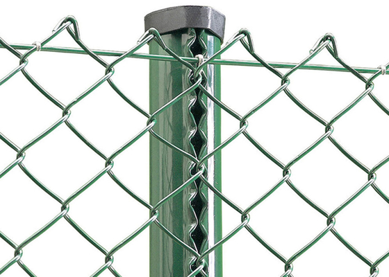 حصار مشبک زنجیره ای با روکش PVC 50*50 میلی متر حصار امنیتی الماس برای استخر / فرودگاه