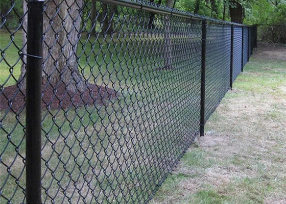 Green PVC Coated Hot Dipped Galvanized Chain Link Fence For School / Pool