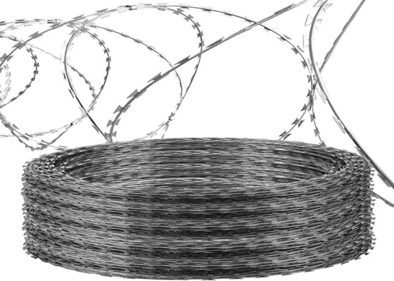 SS304 Razor Fencing Wire / Pagar Concertina Coil Untuk Jalan Raya