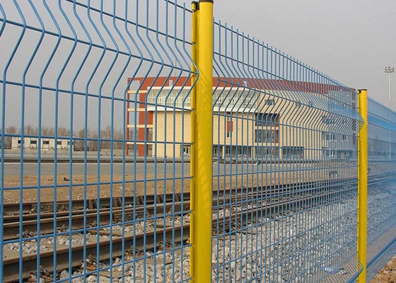 Green Plastic Coated Wire Mesh Fencing For School / Plant / Highway