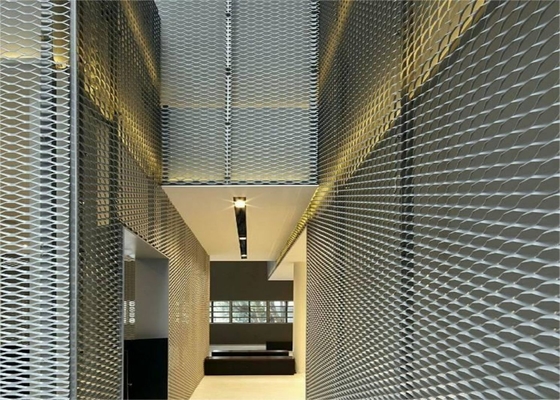 Silver Expanded Metal Mesh Screen Ketahanan Korosi Untuk Arsitektur