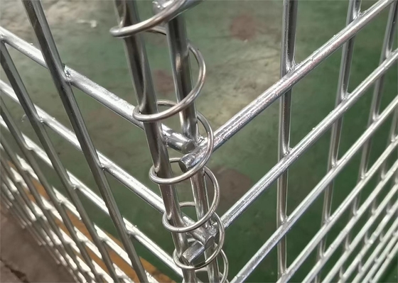 Zinc Coated 6 Gauge Wire Mesh Panel , 10cmx10cm Welded Mesh Gabion