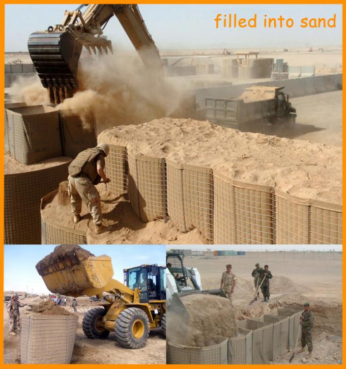 Military Sand Wall Hesco Barrier , Hesco Fence With Geotextile Fabric 1