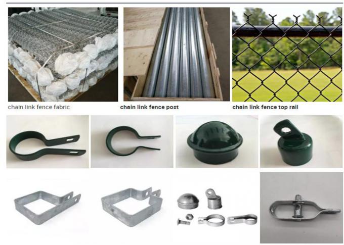 Green PVC Coated Hot Dipped Galvanized Chain Link Fence For School / Pool 5