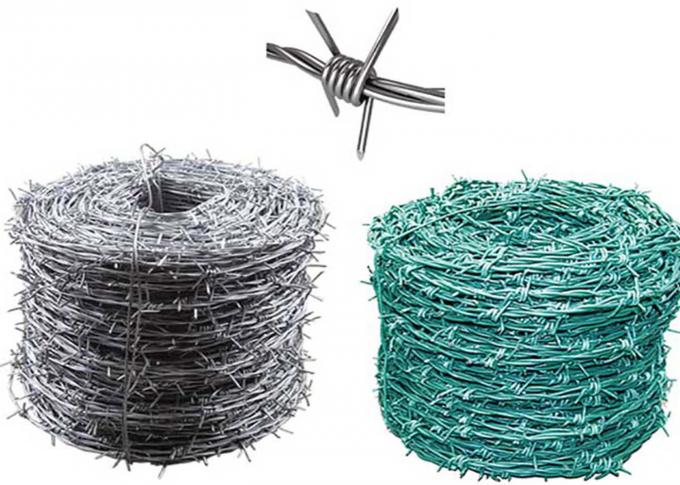 Reverse Twist Barbed Wire Fence Silver / green 12GX14G 14GX14G 16GX16G 2