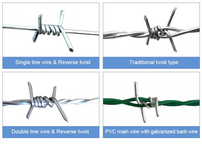 Reverse Twist Barbed Wire Fence Silver / green 12GX14G 14GX14G 16GX16G 3
