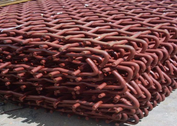 Red Paint Steel Screen Wire Mesh Anti Rust Crimped Wire Mesh 0