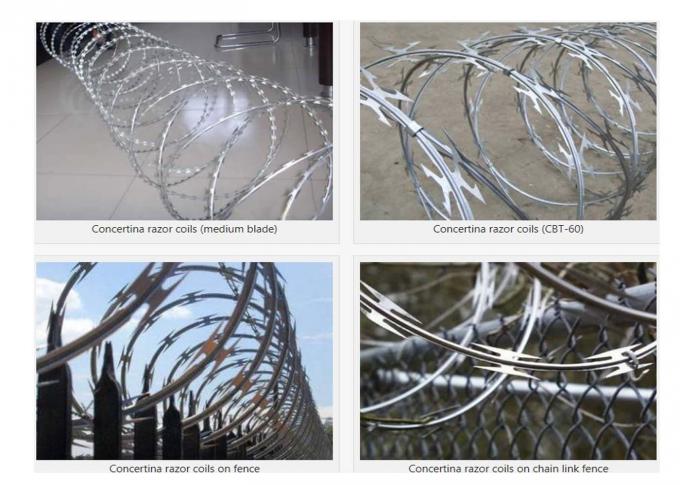 Protecting Razor Fencing Wire 10mm-65mm Concertina Wire Mesh Fence 1