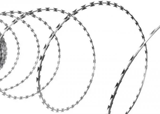 Barbed Wire Concertina Coil , Anti Climb Zinc Coated Razor Tape Wire 2