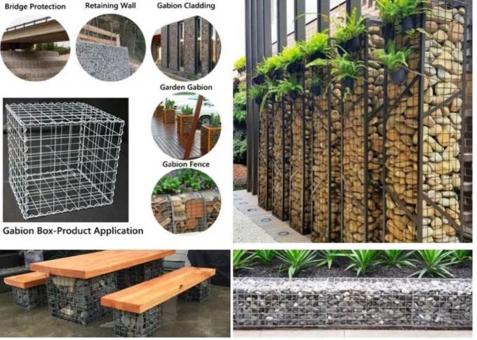 Hot Dipped Galvanized Gabion Box Welded Gabion Wall Square Hole 2