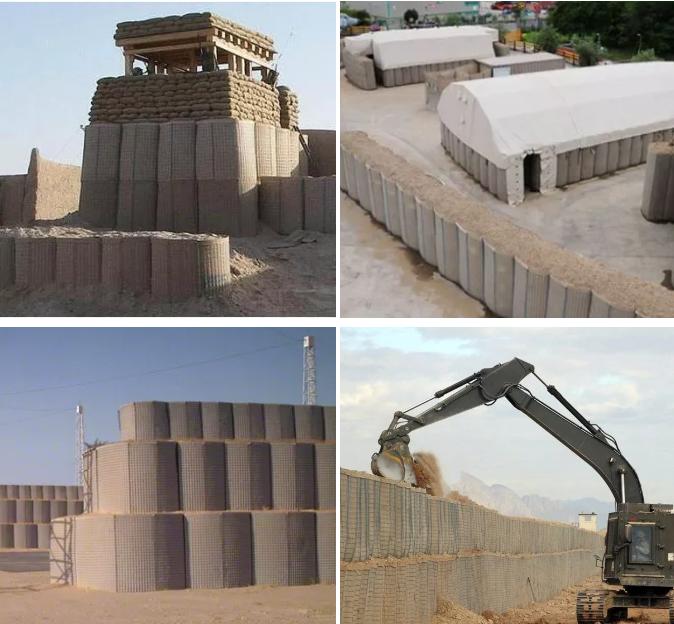 Military Hesco defensive bastion for army and flood control with razor wire with hot dipped galvanized 5