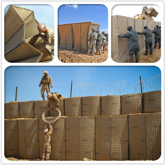 Galfan military hesco barrers wall with hot dipped galvanized welded gabion 6