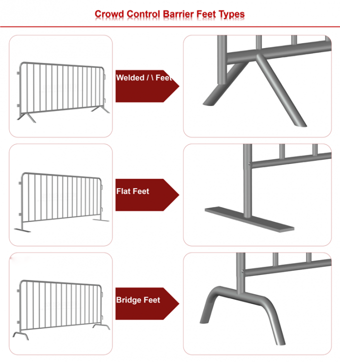 Customized temporary fence crowd control barrier portable fencing 2.0M X 1.2M 4