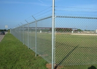 Security Galvanized Chain Link Mesh Fence / Versatile Fence  With Barbed Wire on Top