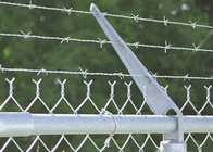 High Tension Barbed Wire Fence Silver / Green Color For Military