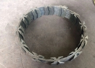 Heavy Zinc Coating BTO-60 Barbed Tape Concertina Wire , Razor Blade Barbed Wire