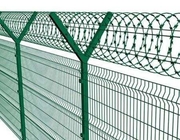 Galvanized Metal Security Welded Mesh Fencing with Opening Size 75mm x 12.5mm with Concertina wire
