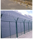 Galvanized Metal Security Welded Mesh Fencing with Opening Size 75mm x 12.5mm with Concertina wire