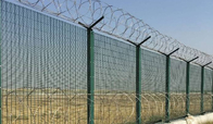 Galvanized Metal Security Welded Mesh Fencing with Opening Size 75mm x 12.5mm with Concertina wire