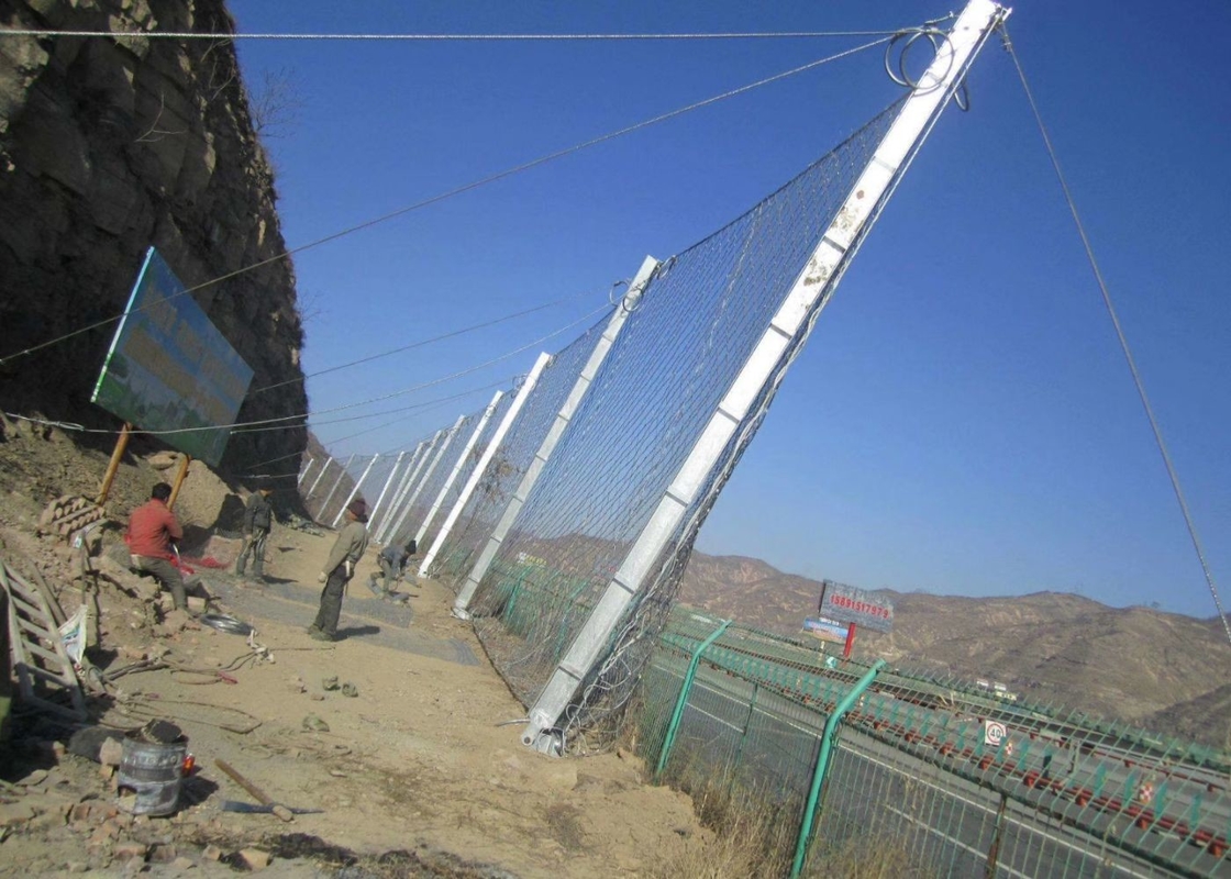 Rock Netting Slope Protection , Metal Wire Rope Mesh Fencing