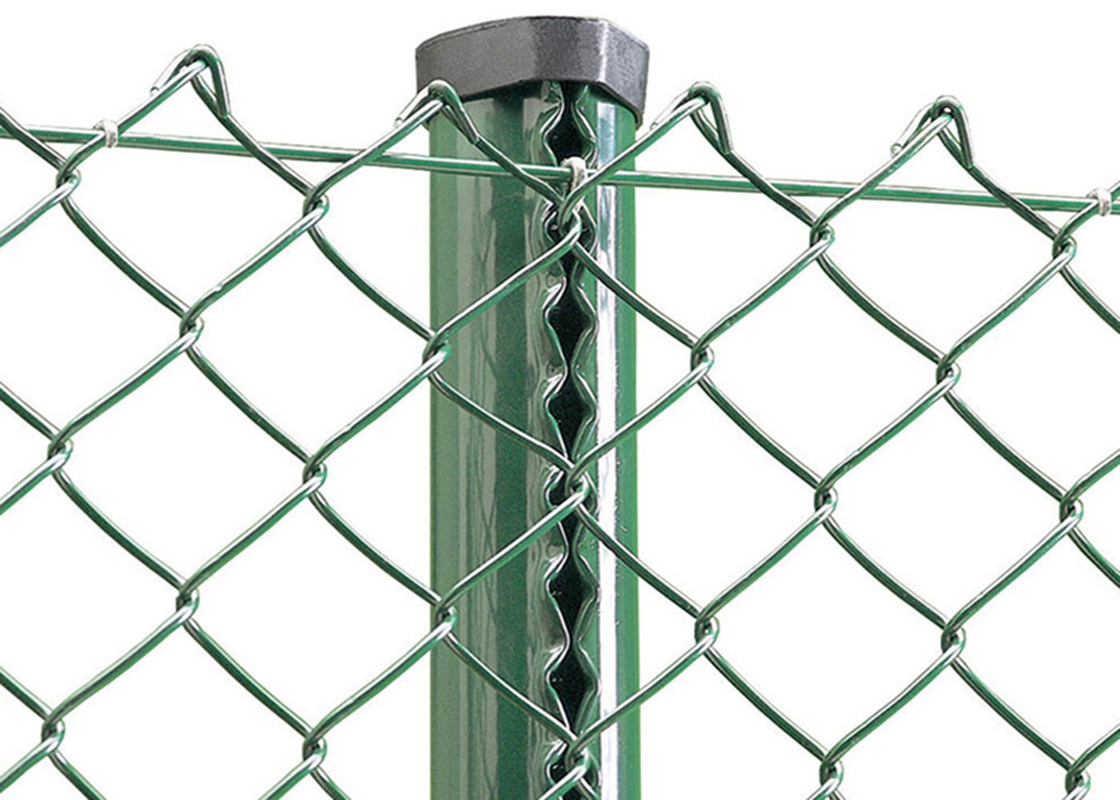 PVC Coated Chain Link Mesh Fence 50*50mm Diamond Security Fence For Pool / Airport