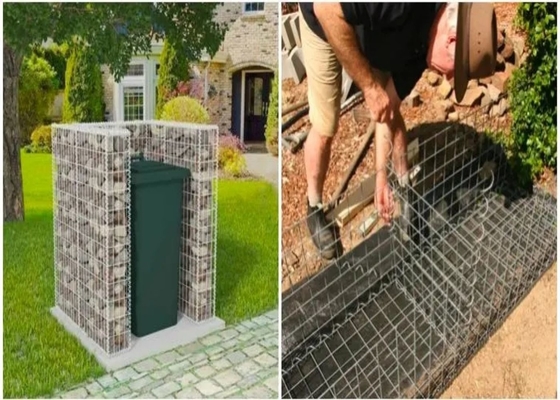 buy Outdoor Welded Square Gabion Planter Wall Q235 Balck Wire Material online manufacturer
